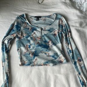 light blue angel shirt long sleeve